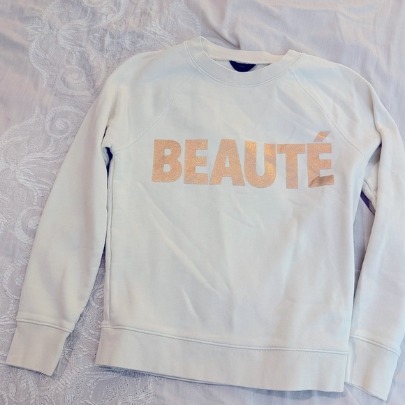 J. Crew  BEAUTE Sweatshirt Crewneck Metallic Rose Gold (22) - Picture 6 of 6